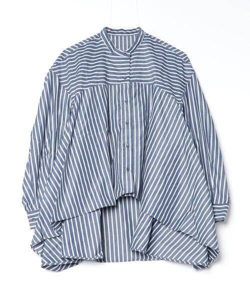 terrace(テラス)の「ドレープフレアーシャツブラウス(シャツ/ブラウス・レディース・オフホワイト/ストライプ・MEDIUM)」の4枚目の写真