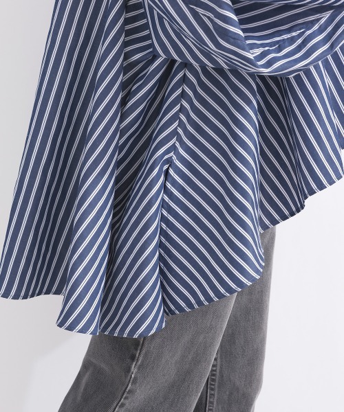 terrace(テラス)の「ドレープフレアーシャツブラウス(シャツ/ブラウス・レディース・オフホワイト/ストライプ・MEDIUM)」の8枚目の写真