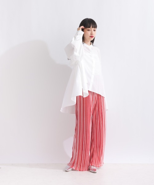 terrace(テラス)の「ドレープフレアーシャツブラウス(シャツ/ブラウス・レディース・オフホワイト/ストライプ・MEDIUM)」の16枚目の写真