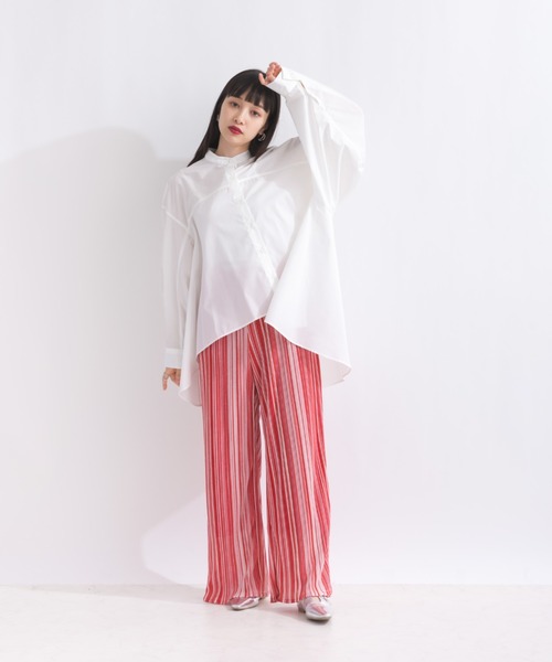 terrace(テラス)の「ドレープフレアーシャツブラウス(シャツ/ブラウス・レディース・オフホワイト/ストライプ・MEDIUM)」の20枚目の写真
