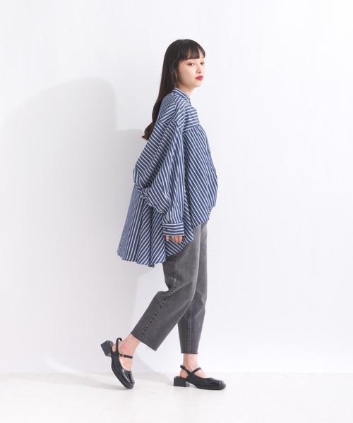 terrace(テラス)の「ドレープフレアーシャツブラウス(シャツ/ブラウス・レディース・オフホワイト/ストライプ・MEDIUM)」の14枚目の写真