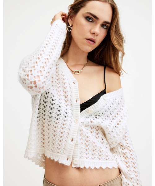 VIVIAN OPEN STITCH V-NECK CARDIGAN | VIVIAN オープン ステッチ Vネック カーディガン（カーディガン/ボレロ）｜ALLSAINTS（オールセインツ）