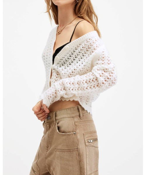 VIVIAN OPEN STITCH V-NECK CARDIGAN | VIVIAN オープン ステッチ Vネック カーディガン（カーディガン/ボレロ）｜ALLSAINTS（オールセインツ）