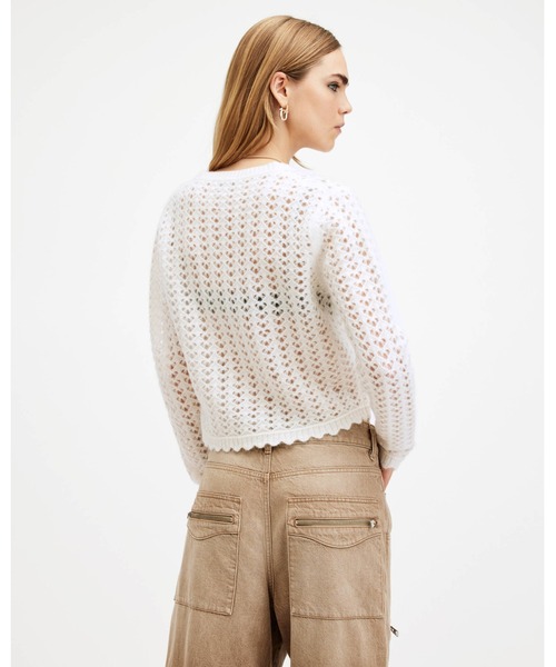 VIVIAN OPEN STITCH V-NECK CARDIGAN | VIVIAN オープン ステッチ Vネック カーディガン（カーディガン/ボレロ）｜ALLSAINTS（オールセインツ）