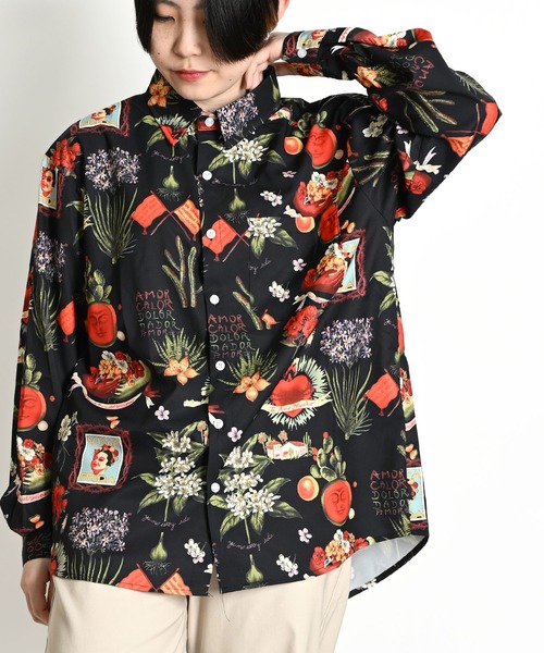【MARAI】羽織 柄ブラウス サボテン メキシカン アロハ（シャツ/ブラウス）｜MARAI（マーライ）