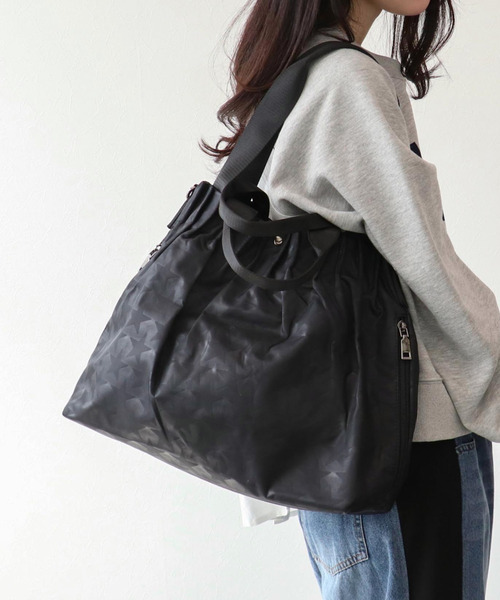 Three Four Time（ｽﾘｰﾌｫｰﾀｲﾑ）の「タックプリーツ星ナイロン3WAY BAG 