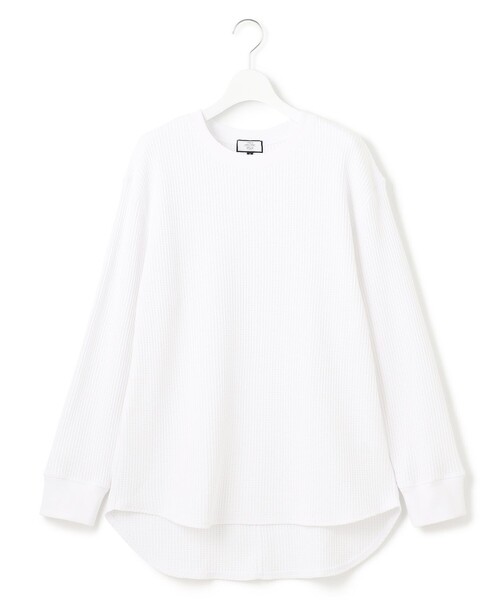 J.PRESS YORK STREET(ジェイプレスヨークストリート)の「【WOMEN】サーマルラウンドヘム ロングスリーブTシャツ(Tシャツ/カットソー・レディース・ブラック系/ライトグレー系/ホワイト系・F)」の1枚目の写真