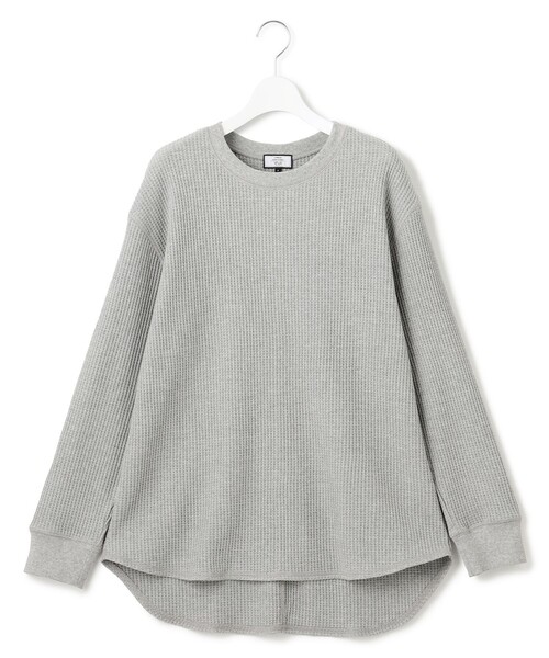 J.PRESS YORK STREET(ジェイプレスヨークストリート)の「【WOMEN】サーマルラウンドヘム ロングスリーブTシャツ(Tシャツ/カットソー・レディース・ブラック系/ライトグレー系/ホワイト系・F)」の3枚目の写真