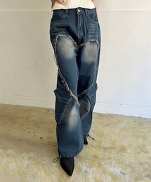 ビッグハートシェイプカーゴデニムパンツ