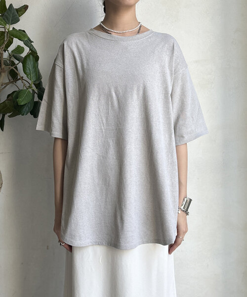 DouDou（ドゥドゥ）の「【WEB限定】ピグメントロゴTEE（Tシャツ/カットソー・レディース・ベージュ/ピンク/グレー・FREE）」の21枚目の写真