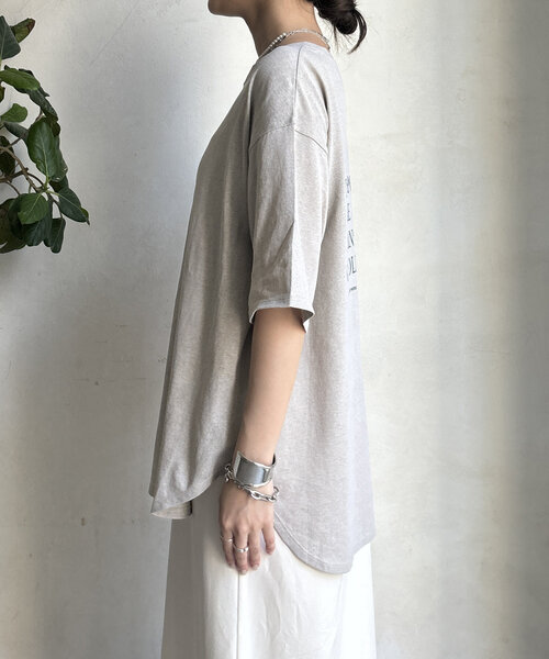 DouDou（ドゥドゥ）の「【WEB限定】ピグメントロゴTEE（Tシャツ/カットソー・レディース・ベージュ/ピンク/グレー・FREE）」の20枚目の写真