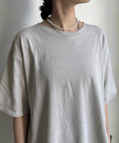 DouDou（ドゥドゥ）の「【WEB限定】ピグメントロゴTEE（Tシャツ/カットソー・レディース・ベージュ/ピンク/グレー・FREE）」の16枚目の写真