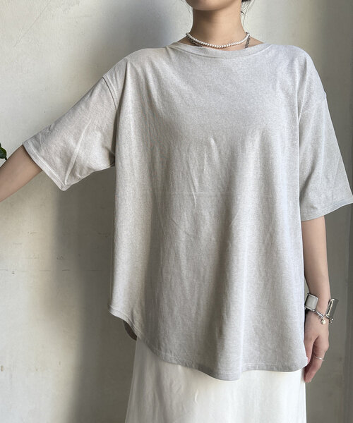 DouDou（ドゥドゥ）の「【WEB限定】ピグメントロゴTEE（Tシャツ/カットソー・レディース・ベージュ/ピンク/グレー・FREE）」の15枚目の写真