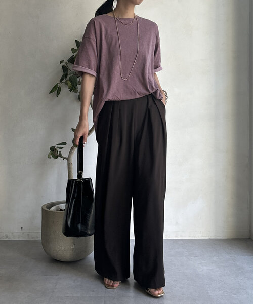 DouDou（ドゥドゥ）の「【WEB限定】ピグメントロゴTEE（Tシャツ/カットソー・レディース・ベージュ/ピンク/グレー・FREE）」の12枚目の写真