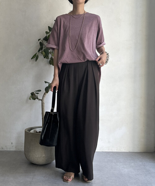 DouDou（ドゥドゥ）の「【WEB限定】ピグメントロゴTEE（Tシャツ/カットソー・レディース・ベージュ/ピンク/グレー・FREE）」の11枚目の写真