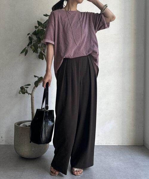 DouDou（ドゥドゥ）の「【WEB限定】ピグメントロゴTEE（Tシャツ/カットソー・レディース・ベージュ/ピンク/グレー・FREE）」の10枚目の写真