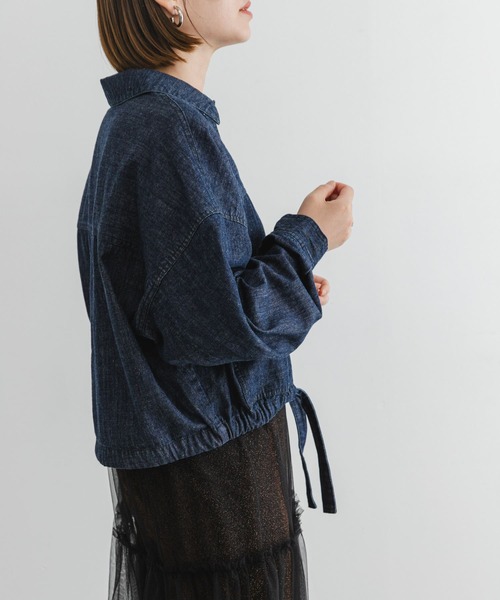 F by ROSSO（エフバイロッソ）の「F by ROSSO　デニムショートジャケット（デニムジャケット・レディース・インディゴブルー・FREE）」の2枚目の写真