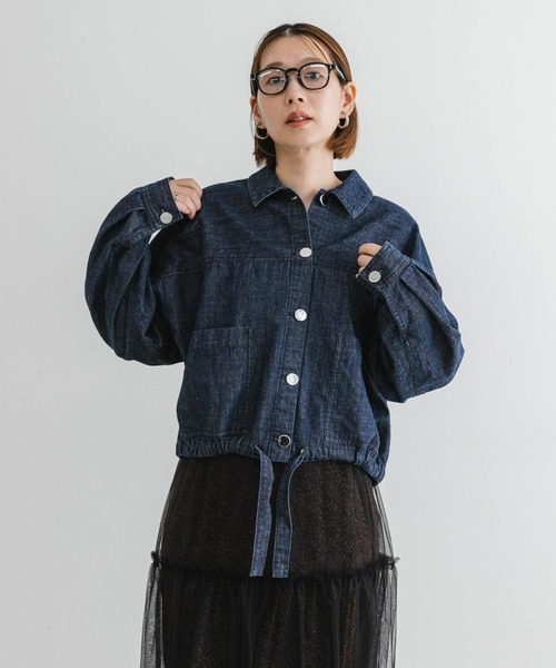 F by ROSSO（エフバイロッソ）の「F by ROSSO　デニムショートジャケット（デニムジャケット・レディース・インディゴブルー・FREE）」の3枚目の写真