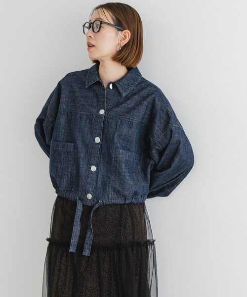 F by ROSSO（エフバイロッソ）の「F by ROSSO　デニムショートジャケット（デニムジャケット・レディース・インディゴブルー・FREE）」の4枚目の写真