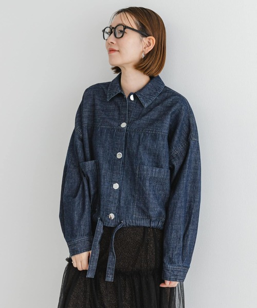 F by ROSSO（エフバイロッソ）の「F by ROSSO　デニムショートジャケット（デニムジャケット・レディース・インディゴブルー・FREE）」の5枚目の写真