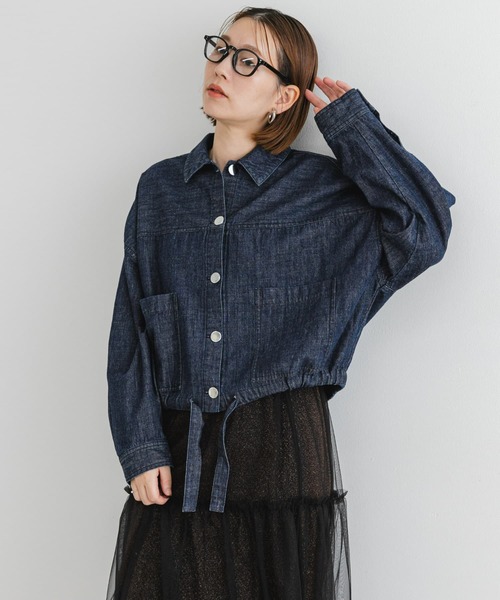 F by ROSSO（エフバイロッソ）の「F by ROSSO　デニムショートジャケット（デニムジャケット・レディース・インディゴブルー・FREE）」の7枚目の写真