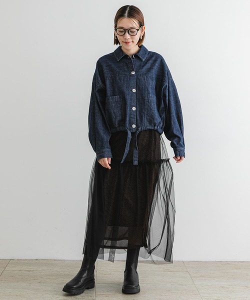 F by ROSSO（エフバイロッソ）の「F by ROSSO　デニムショートジャケット（デニムジャケット・レディース・インディゴブルー・FREE）」の8枚目の写真