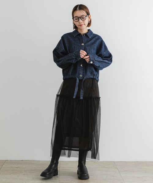 F by ROSSO（エフバイロッソ）の「F by ROSSO　デニムショートジャケット（デニムジャケット・レディース・インディゴブルー・FREE）」の9枚目の写真