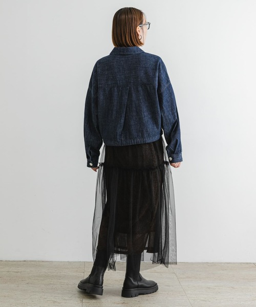 F by ROSSO（エフバイロッソ）の「F by ROSSO　デニムショートジャケット（デニムジャケット・レディース・インディゴブルー・FREE）」の10枚目の写真