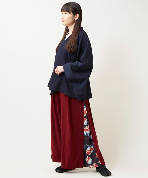 カヤ（カヤ）の「【カヤ】四季 冬装い八掛ワイドパンツ（その他パンツ・レディース・ネイビー/グリーン/レッド/ブラック/バーガンディー・FREE）」の11枚目の写真