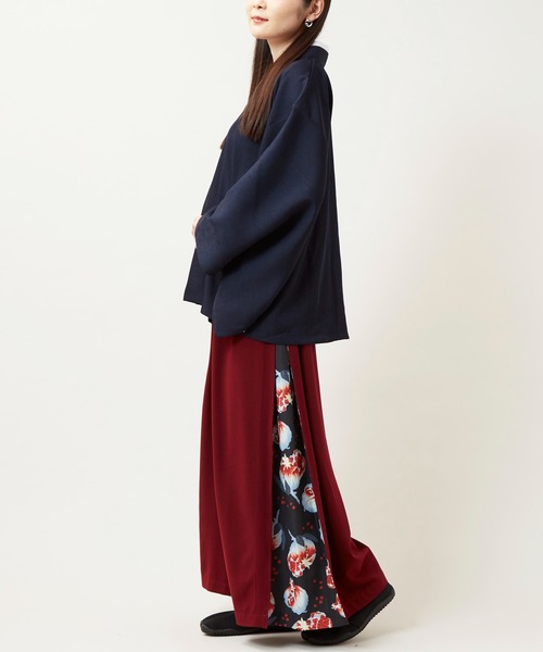 カヤ（カヤ）の「【カヤ】四季 冬装い八掛ワイドパンツ（その他パンツ・レディース・ネイビー/グリーン/レッド/ブラック/バーガンディー・FREE）」の13枚目の写真