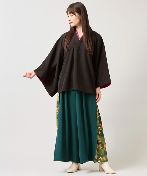 カヤ（カヤ）の「【カヤ】四季 冬装い八掛ワイドパンツ（その他パンツ・レディース・ネイビー/グリーン/レッド/ブラック/バーガンディー・FREE）」の7枚目の写真