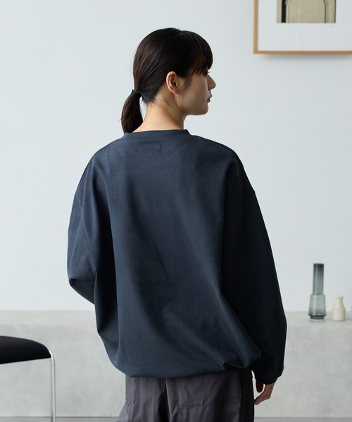 MONO-MART(モノマート)の「ドローコードブラッシュドオーバーサイズプルオーバー(Tシャツ/カットソー・メンズ・グレイッシュブルー/ダークグレー/ネイビー/ブラウン/ブラック/アイボリー・M/L)」の21枚目の写真
