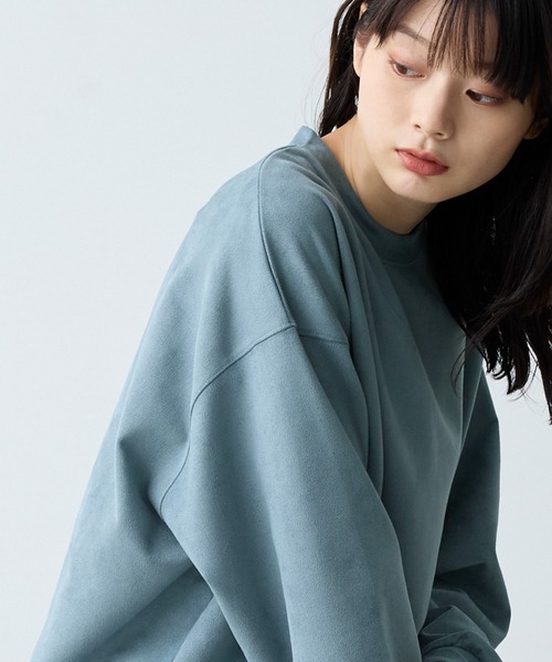 MONO-MART(モノマート)の「ドローコードブラッシュドオーバーサイズプルオーバー(Tシャツ/カットソー・メンズ・グレイッシュブルー/ダークグレー/ネイビー/ブラウン/ブラック/アイボリー・M/L)」の11枚目の写真