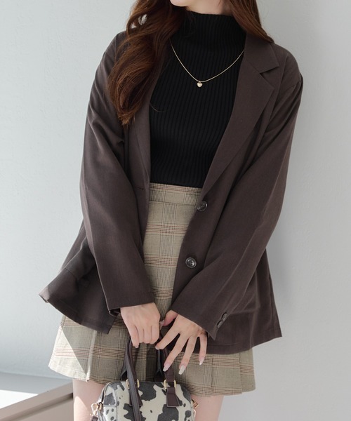 Another Branch olive des olive(アナザーブランチオリーブデオリーブ)の「テーラージャケット(その他アウター・レディース・ブラウン/チャコールグレー/チェック・FREE)」の2枚目の写真