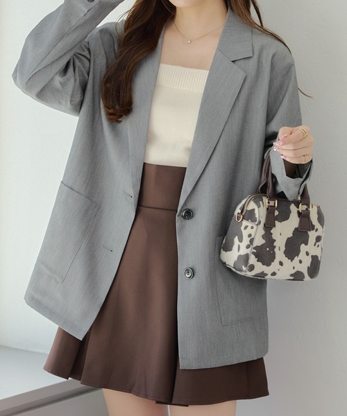 Another Branch olive des olive(アナザーブランチオリーブデオリーブ)の「テーラージャケット(その他アウター・レディース・ブラウン/チャコールグレー/チェック・FREE)」の1枚目の写真