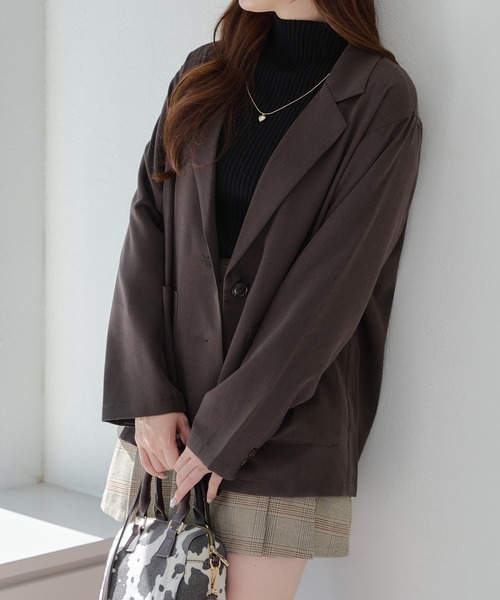 Another Branch olive des olive(アナザーブランチオリーブデオリーブ)の「テーラージャケット(その他アウター・レディース・ブラウン/チャコールグレー/チェック・FREE)」の16枚目の写真