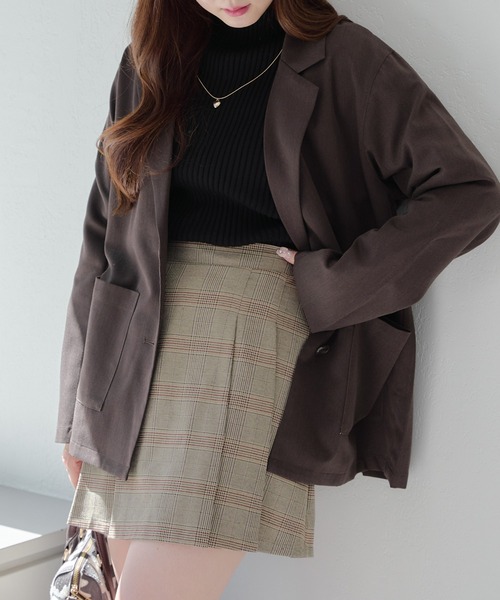 Another Branch olive des olive(アナザーブランチオリーブデオリーブ)の「テーラージャケット(その他アウター・レディース・ブラウン/チャコールグレー/チェック・FREE)」の18枚目の写真