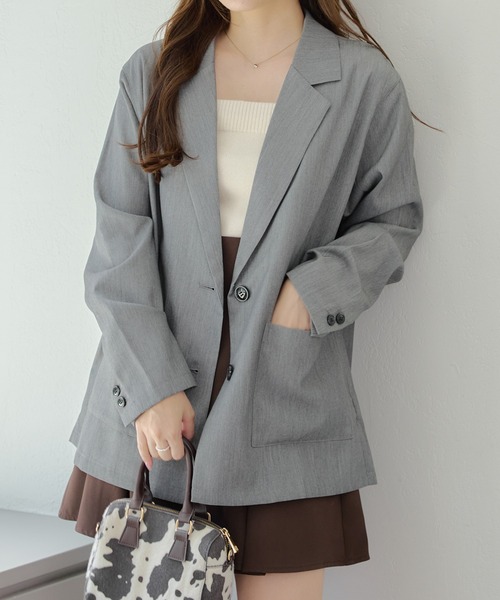 Another Branch olive des olive(アナザーブランチオリーブデオリーブ)の「テーラージャケット(その他アウター・レディース・ブラウン/チャコールグレー/チェック・FREE)」の4枚目の写真