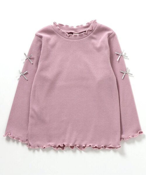 apres les cours(アプレレクール)の「ファービスチェ×袖リボンTシャツ2Pセット(Tシャツ/カットソー・キッズ・グレー/ピンク・90/100/110/120/130/140)」の16枚目の写真