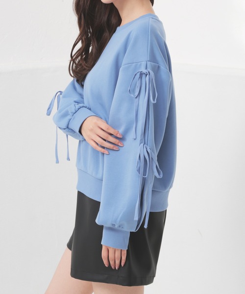 セール】袖リボンゆるトップス（Tシャツ/カットソー）｜Honeys  