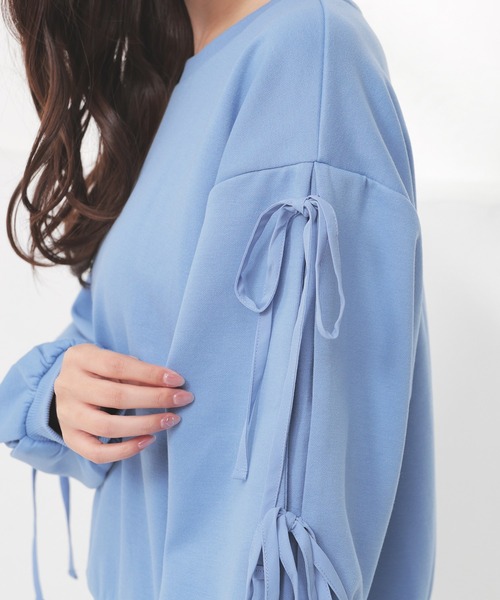 セール】袖リボンゆるトップス（Tシャツ/カットソー）｜Honeys  