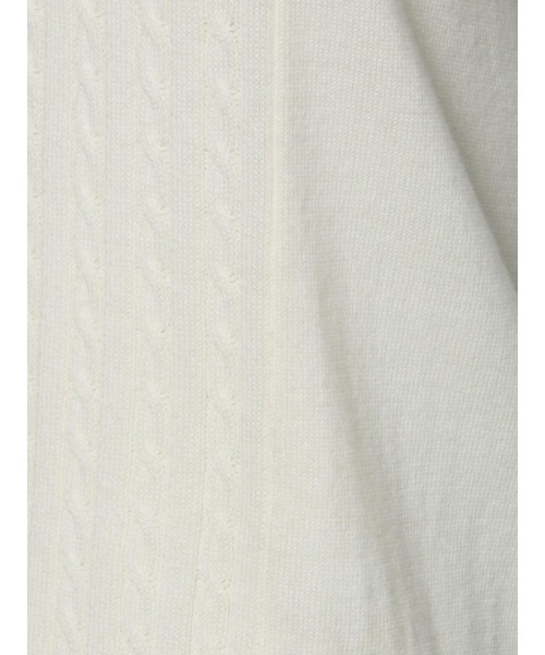 Perfect Suit FActory（パーフェクトスーツファクトリー）の「ケーブル編み　Vネックプルオーバーニット　ホワイト/パープル（ニット/セーター・メンズ・オフホワイト/ダークパープル・LL/M/L）」の3枚目の写真