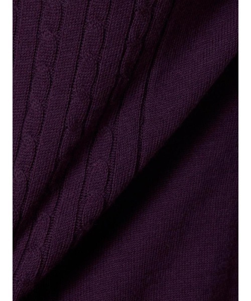 Perfect Suit FActory（パーフェクトスーツファクトリー）の「ケーブル編み　Vネックプルオーバーニット　ホワイト/パープル（ニット/セーター・メンズ・オフホワイト/ダークパープル・LL/M/L）」の10枚目の写真