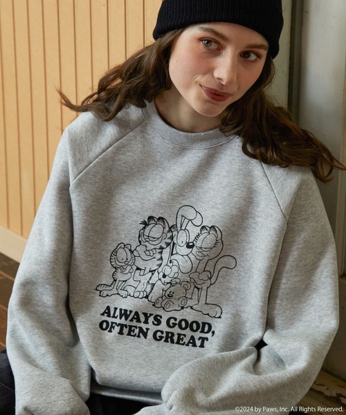 MONO-MART LADY'S（モノマートレディース）の「【Garfield】別注 ガーフィールド&フレンズ ヴィンテージライク プリント スウェット（スウェット・レディース・アイボリー/グレー系/グレー系1/イエロー/ネイビー/オートミール・FREE）」の13枚目の写真