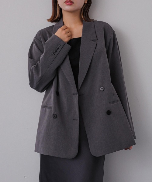 SENSE OF PLACE by URBAN RESEARCH（センスオブプレイスバイアーバンリサーチ）の「ダブルテーラードジャケット（テーラードジャケット・レディース・ブラック/ブラウン系その他/グレー・ONE）」の10枚目の写真