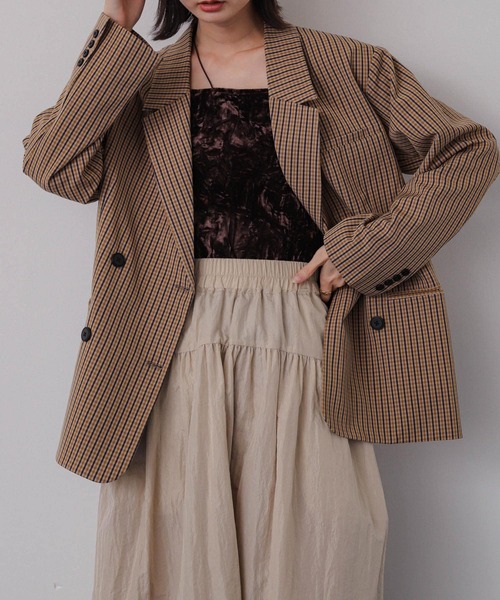 SENSE OF PLACE by URBAN RESEARCH（センスオブプレイスバイアーバンリサーチ）の「ダブルテーラードジャケット（テーラードジャケット・レディース・ブラック/ブラウン系その他/グレー・ONE）」の16枚目の写真