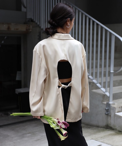 セール】back open tailored jacket / バックオープンテーラード