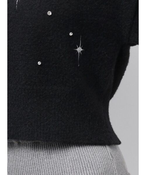 EMODA（エモダ）の「スパークビジューニット（ニット/セーター・レディース・グレー/ブラック/アイボリー・FREE）」の4枚目の写真