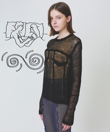 【soduk】denim fluffy top
