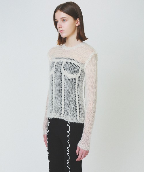 soduk（スドーク）の「【soduk】denim fluffy top（ニット/セーター・レディース・ブラック/ネイビー/ホワイト・ONE SIZE）」の5枚目の写真
